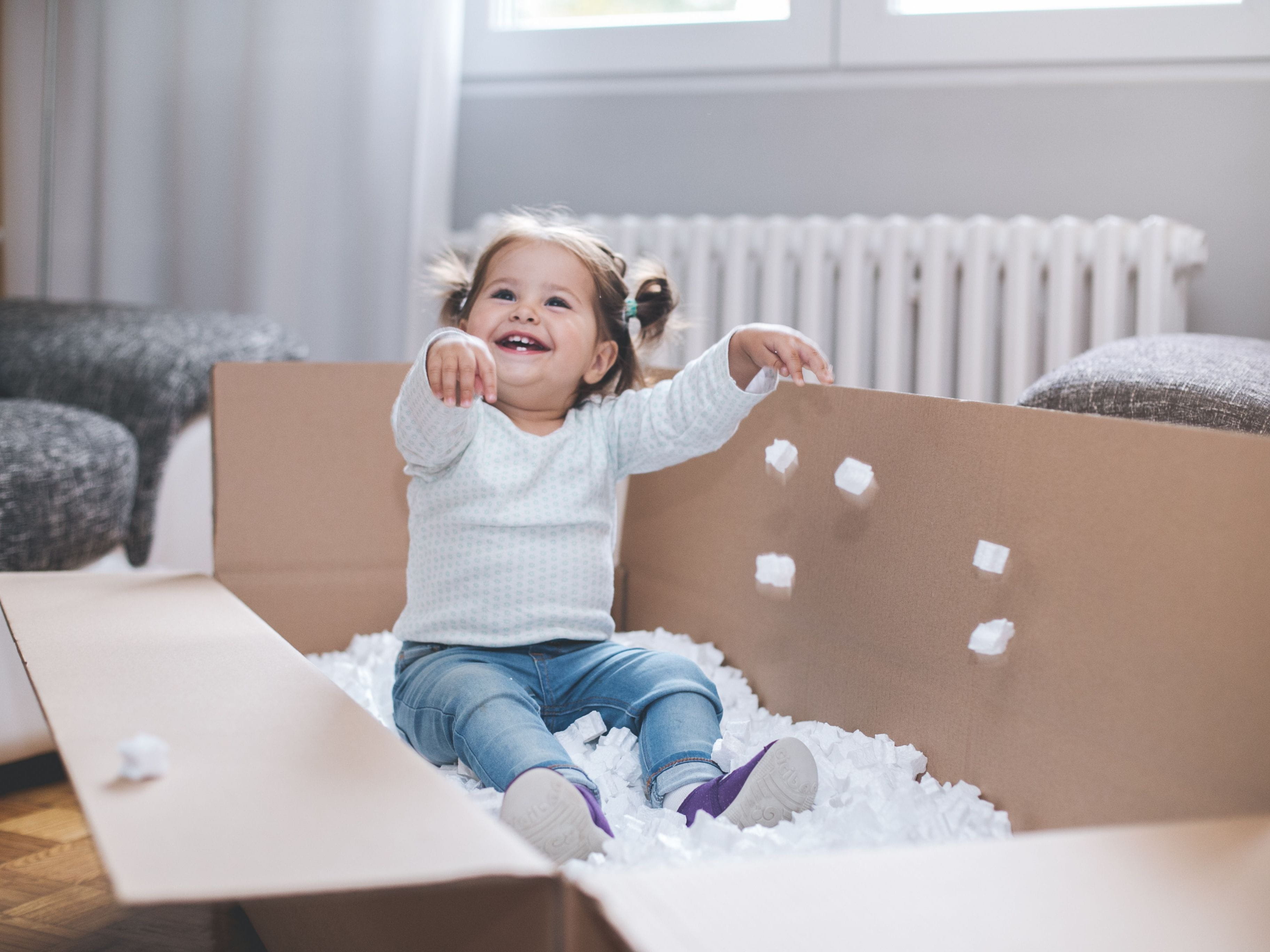 styrofoam packaging with kid
